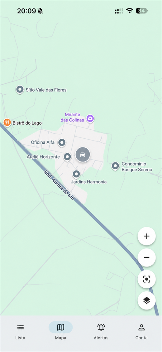 Tela do mapa do Zotrak City